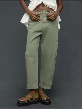 Pistola Eli High Rise Arched Leg Barrel Calvary Olive Pants Size 31